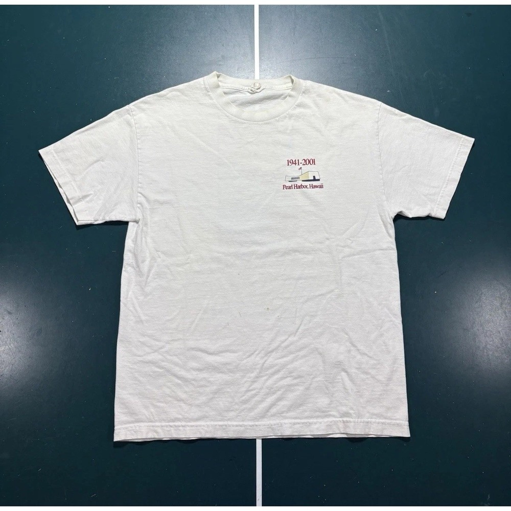 Vintage Pearl Harbor 60th Anniversary T Shirt Men's Large White Cotton USA Made